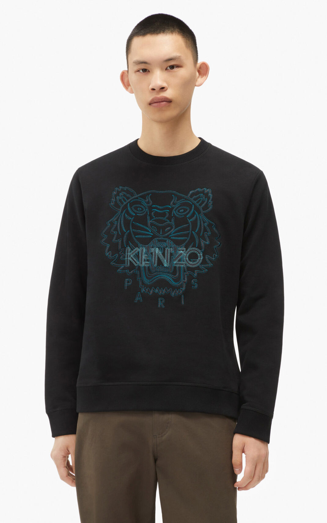 Kenzo Tiger Sweatshirt Black For Mens 7831PCDZH